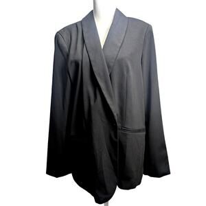 Popsugar Women's Black Essential‎ Blazer Coat Menswear-Inspired Size XXL Casual